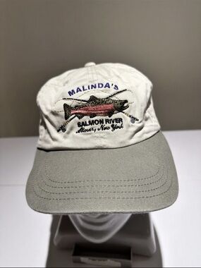 Duluth Trading Co White and Gray Fishing Logo Cap